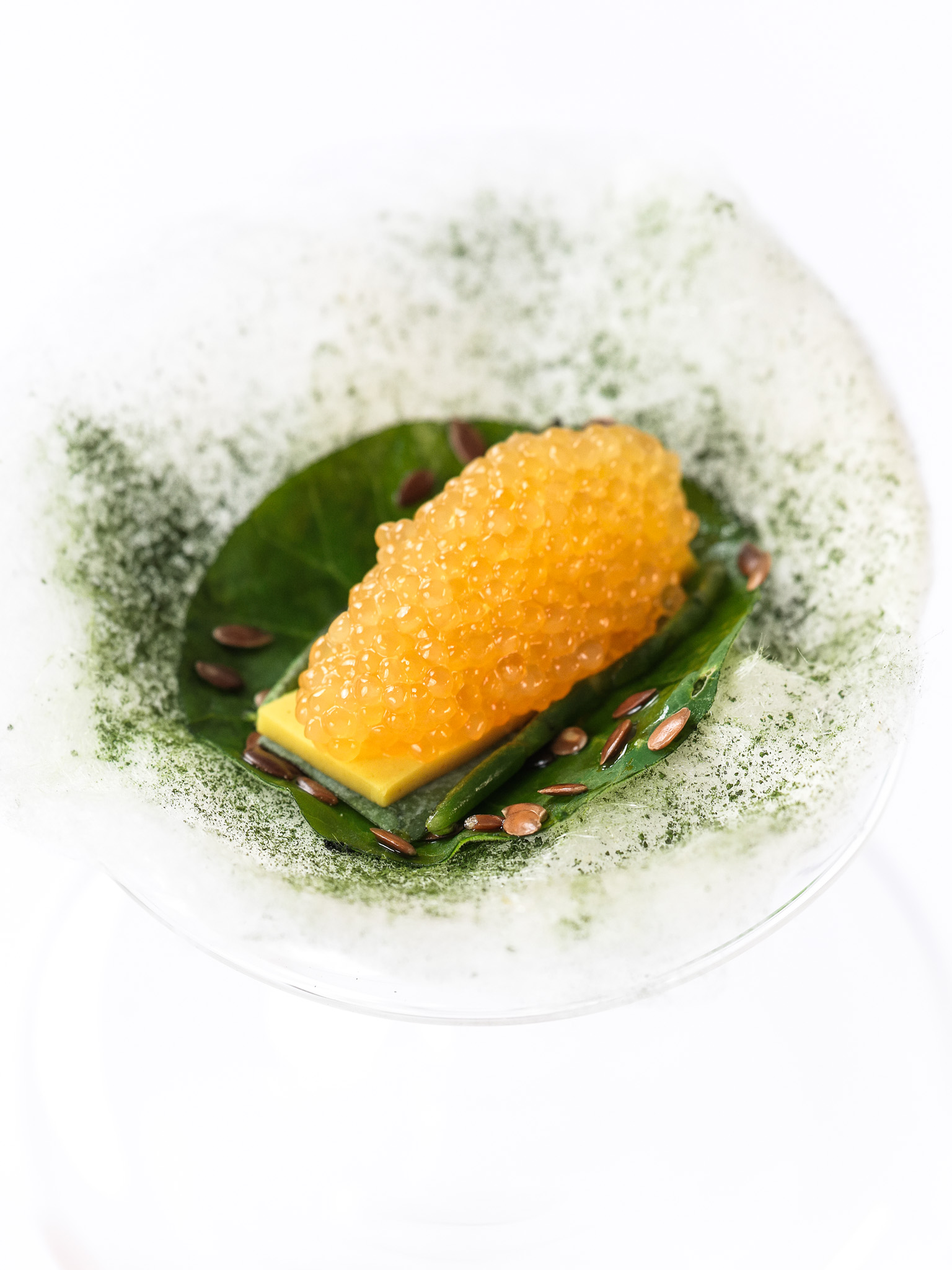 Création culinaire dressée à l'assiette, restaurant Mazzia